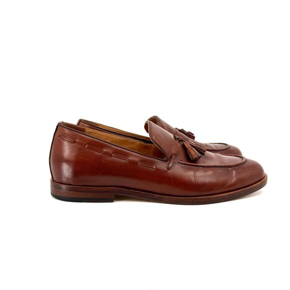 Elanroman Brown Leather Preppy Tassel Loafers main image 9